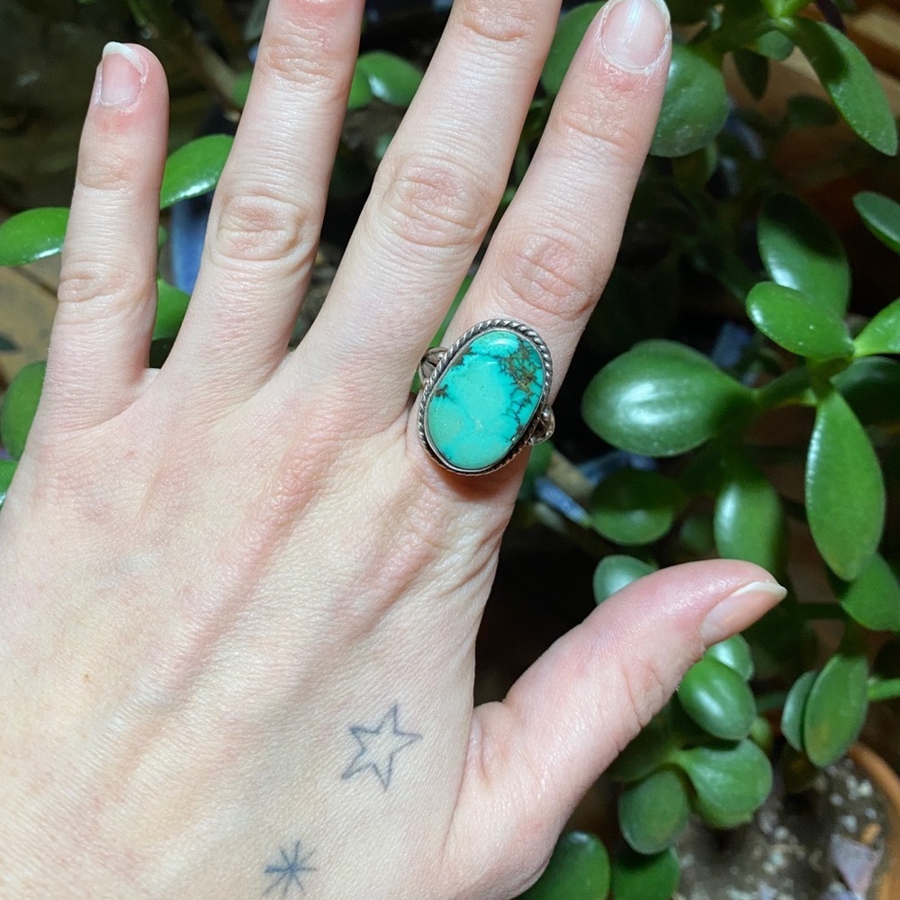 Sterling Silver 925 & Turquoise ring size 7.5